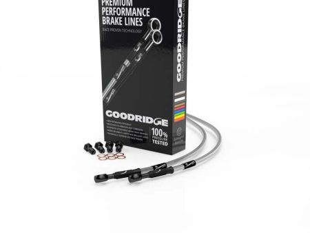 Goodridge 01-09 Suzuki GSX1400K1-K9 Clear Front SS Brake Lines w Black Fittings Sale