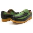 British Walkers Power Men s Green and Brown Leather Crepe Sole Slip Ons Cheap