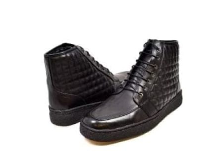 British Walkers Extreme Black Leather High Top with Crepe Sole High Tops For Discount