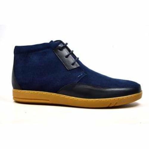 British Walkers Birmingham Bally Style Men s Navy Blue Suede High Tops Fashion