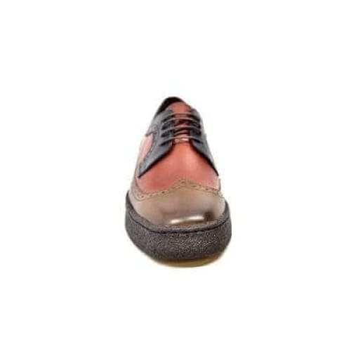 British Walkers Wingtip Men s 3 Tone Brown Rust and Navy Leather Oxfords For Discount