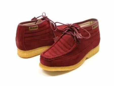 British Walkers Castle Men s Burgundy Suede Three Quarter Lace Up Shoes For Discount