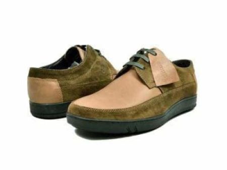 British Walkers Bristols Bally Style Men s Olive Green and Tan Leather and Suede Low Top Sneakers Discount