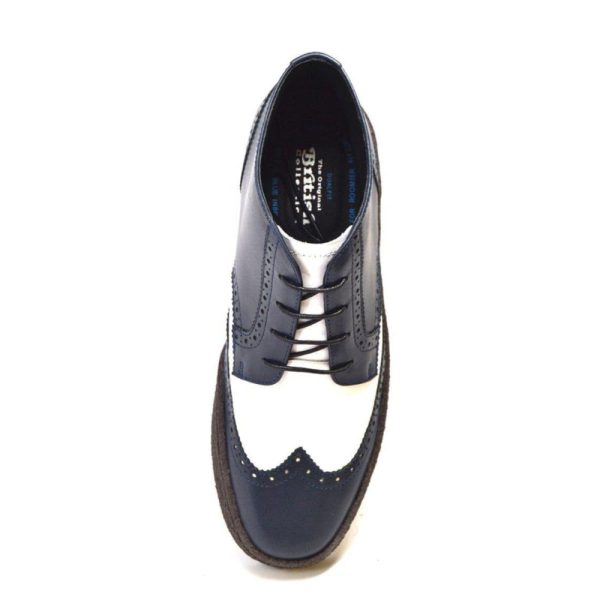 British Walkers Men s Wingtip Navy & White Leather on Sale