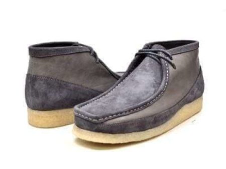 British Walkers Walker 100 Wallabee Boots Men s Gray Leather and Suede Online Sale