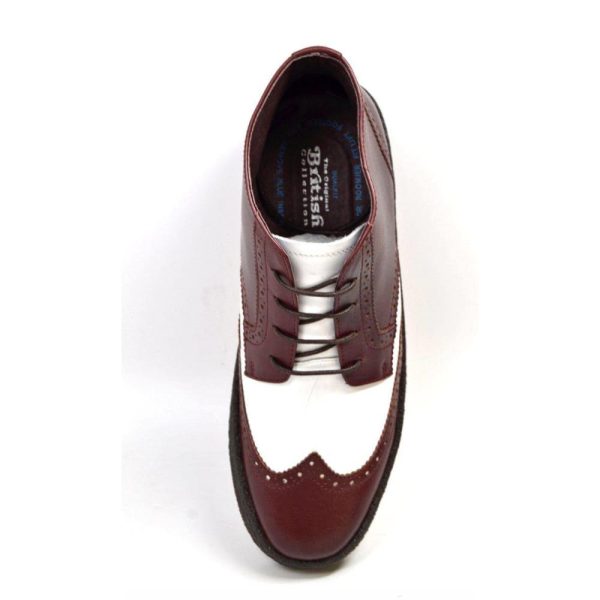 British Walkers Men s Wingtip Burgundy & White For Cheap