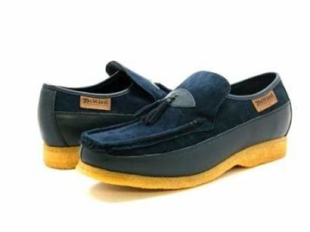 British Walkers King Men s Old School Navy Suede Slip On Shoes Online Sale