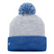 ST. LOUIS BLUES FANATICS POM KNIT BEANIE - GREY ROYAL Discount