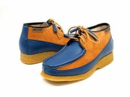 British Walkers Knicks Men s Blue and Rust Leather and Suede Online