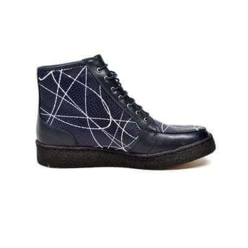 British Walkers Extreme Navy Leather High Top with Linear Design Online now