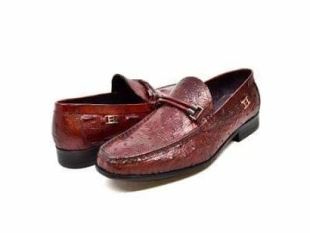 British Walkers Capitan Men s Bordeaux Red Leather Loafers Online Sale