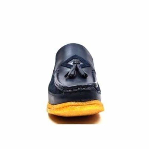 British Walkers Brooklyn Men s Navy Blue Leather and Suede Crepe Sole Slip On Supply