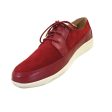 Johnny Famous Bally Style Park West Men s Red Leather and Suede Low Tops Cheap