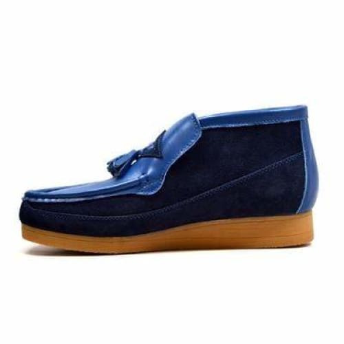 British Walkers Classic Men s Blue Leather and Suede Slip On Supply