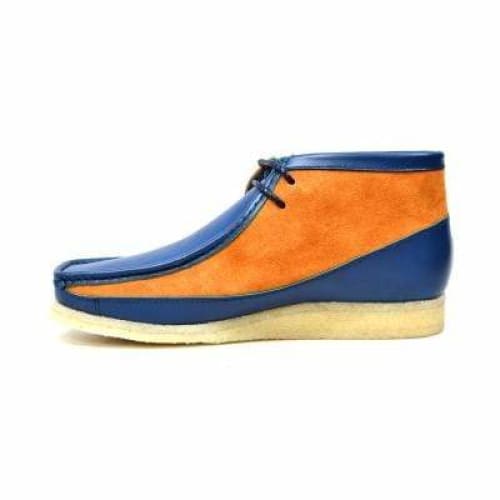 British Walkers Walker 100 Wallabee Boots Men s Navy Blue and Rust Leather on Sale