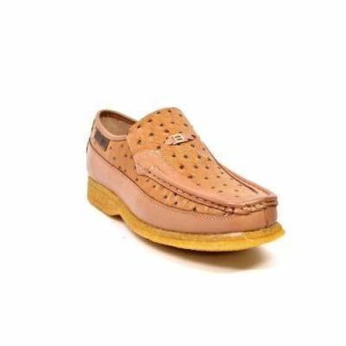 British Walkers Harlem Men s Cognac Tan Leather Crepe Sole Slip On Shoes Discount