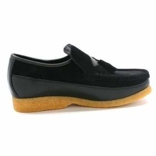 British Walkers King Men s Old School Black Suede Slip On Shoes on Sale