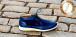 Johnny Famous Bally Style Central Park Men s Navy Blue Leather and Suede High Tops on Sale