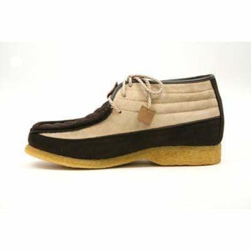 British Walkers Castle Men s Beige and Brown Suede Three Quarter Lace Up Shoes Online