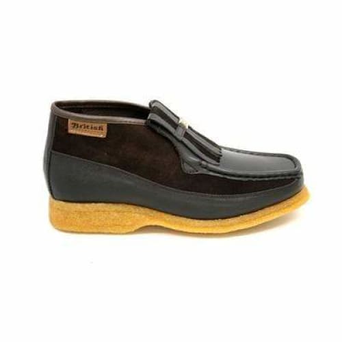 British Walkers Apollo Men s Brown Leather and Suede Crepe Sole Slip On Boots Supply