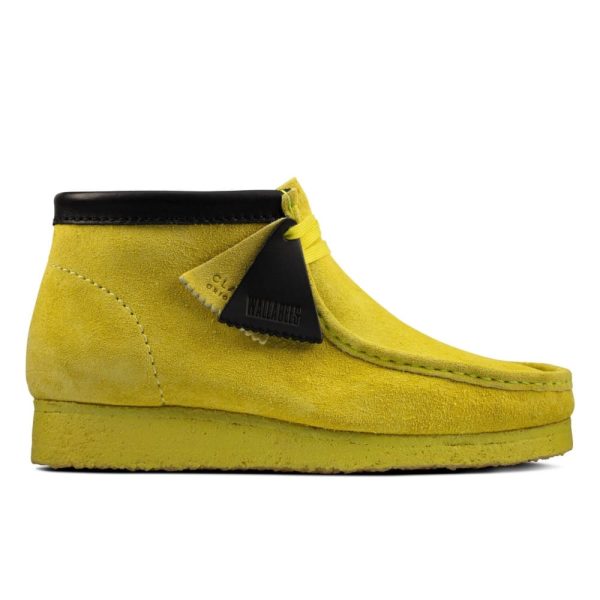 Clarks Originals Wallabee Boots Men s Lime Yellow Suede 26162470 Hot on Sale