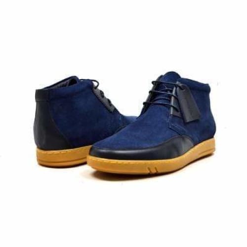 British Walkers Birmingham Bally Style Men s Navy Blue Suede High Tops Fashion