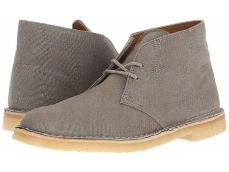 Clarks Originals Desert Boots Men s Taupe Canvas Fabric 26131983 on Sale