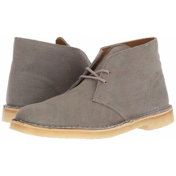 Clarks Originals Desert Boots Men s Taupe Canvas Fabric 26131983 on Sale