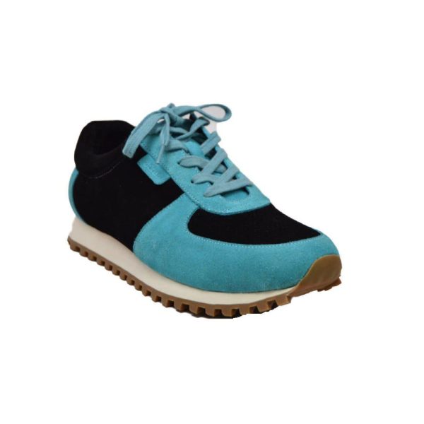 British Walkers Surrey Men s Turquoise Blue and Black Leather and Suede Sneakers Online