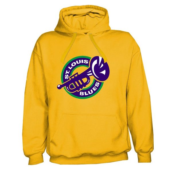 ST. LOUIS BLUES MARDI GRAS STITCHES HOODIE - YELLOW Hot on Sale