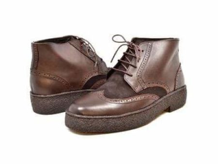 British Walkers Playboy Wingtips Limited Edition Men s Brown Leather and Suede High Top Boots on Sale