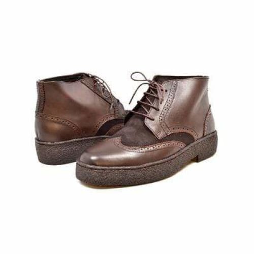 British Walkers Playboy Wingtips Limited Edition Men s Brown Leather and Suede High Top Boots on Sale