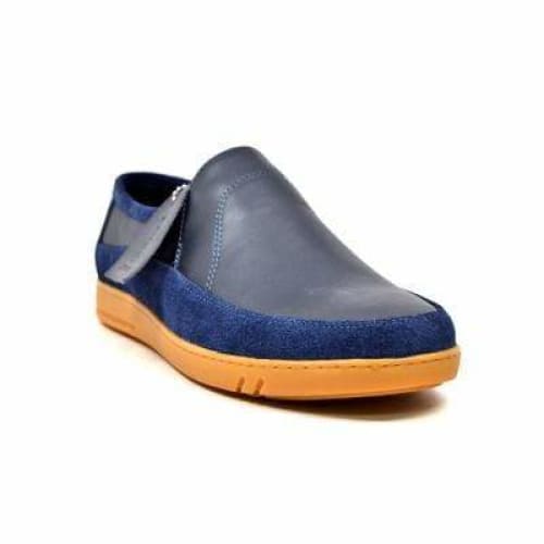 British Walkers Norwich Bally Style Men s Navy Blue Suede and Leather Slip Ons on Sale