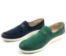 Johnny Famous Bally Style Tribeca Men s Dark Green Leather and Suede Slip Ons Online Sale