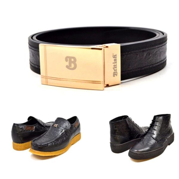 British Walkers Harlem Men s Ostrich Leather (Belt Only) For Cheap