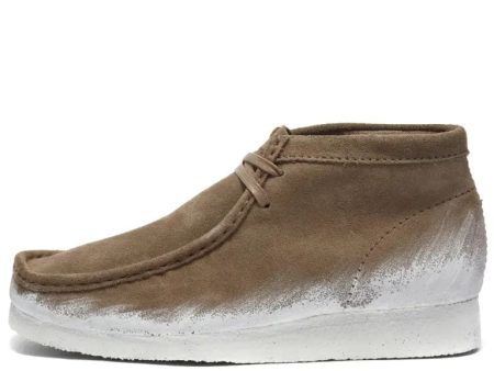 Clarks Originals Wallabee Boots Men s Beige Combi Paint Suede 26163919 For Sale