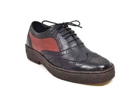 British Walkers Playboy Original Low Top Men s Black and Rust Leather Wingtips Online now