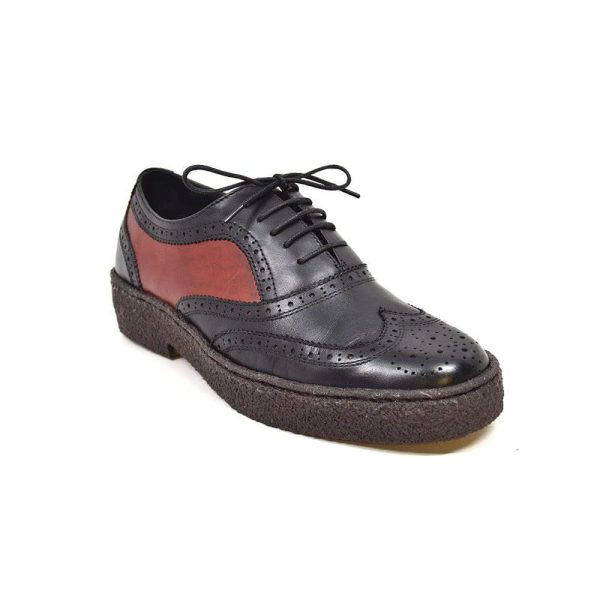 British Walkers Playboy Original Low Top Men s Black and Rust Leather Wingtips Online now