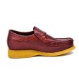 British Walkers Power 2 Men s Burgundy Ostrich Leather Custom Crepe Sole Shoes Cheap