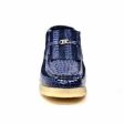 British Walkers Apollo Croc Men s Navy Blue Crocodile Leather and Suede Crepe Sole Boots For Sale