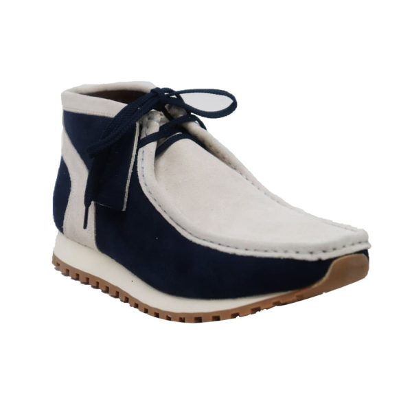 British Walkers New Castle GT Wallabee Boots Men s Navy and Beige Suede Online Sale