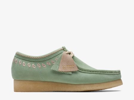 [26172073] Mens CLARKS WALLABEE - GREEN EMBROIDERY For Sale