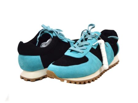 British Walkers Surrey Men s Turquoise Blue and Black Leather and Suede Sneakers Online