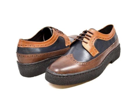 British Walkers Original Playboy Low Cut Wingtips Three Tone Leather Oxfords Fashion