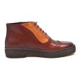 British Walkers Playboy Original Custom Made Men s Two Tone Oxblood Tan Leather High Top Wingtips Hot on Sale