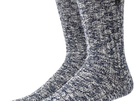 Cotton Slub Socks - Blue White For Cheap