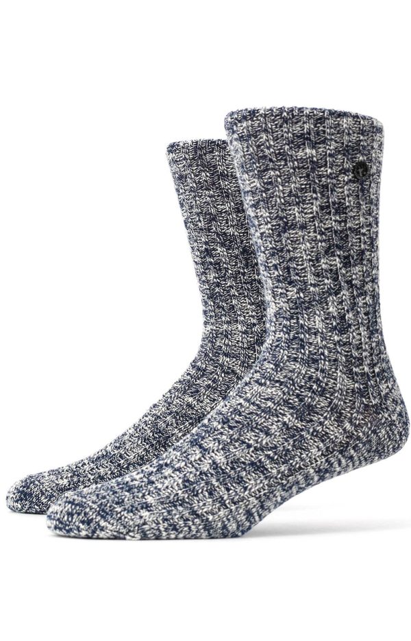 Cotton Slub Socks - Blue White For Cheap