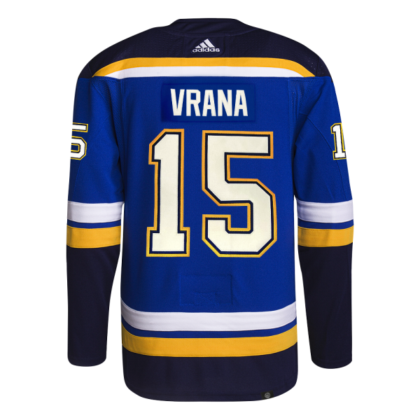 ST. LOUIS BLUES ADIDAS AUTHENTIC PRO-STITCH VRANA #15 HOME JERSEY - BLUE For Discount