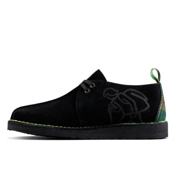 Clarks Originals Desert Trek Jamaican Bee Men s Black Multi Suede 26156058 For Cheap