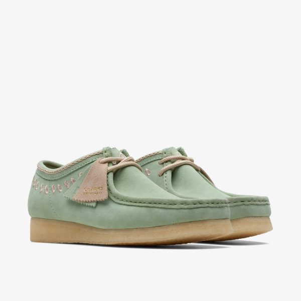 [26172073] Mens CLARKS WALLABEE - GREEN EMBROIDERY For Sale